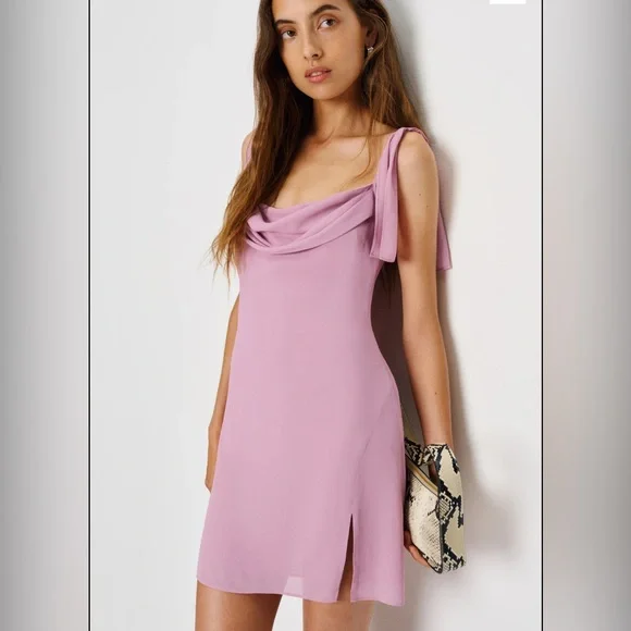 Reformation Dorsia Mini Dress in sugar plum - Picture 2 of 4